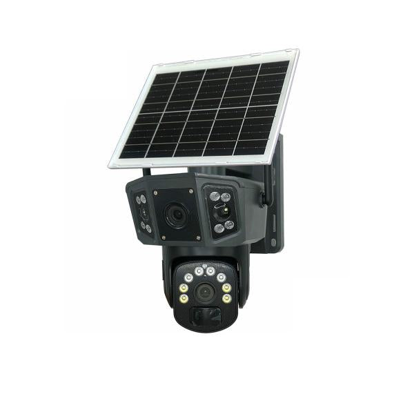Speedx Ca-wc013 Solar Outdoor 8mp Dual Lens Camera Pan Tilt Pir Motion Detection With V380 Pro App